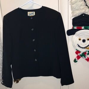 Black Button Front Women's Blazer TRAVEL SMITH Size 8